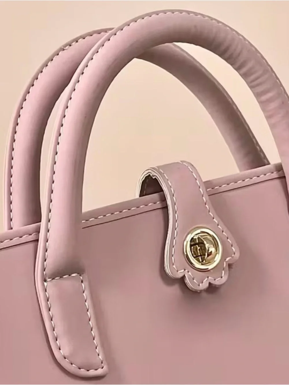 Elegant Pink Structured Tote Bag - Unbranded